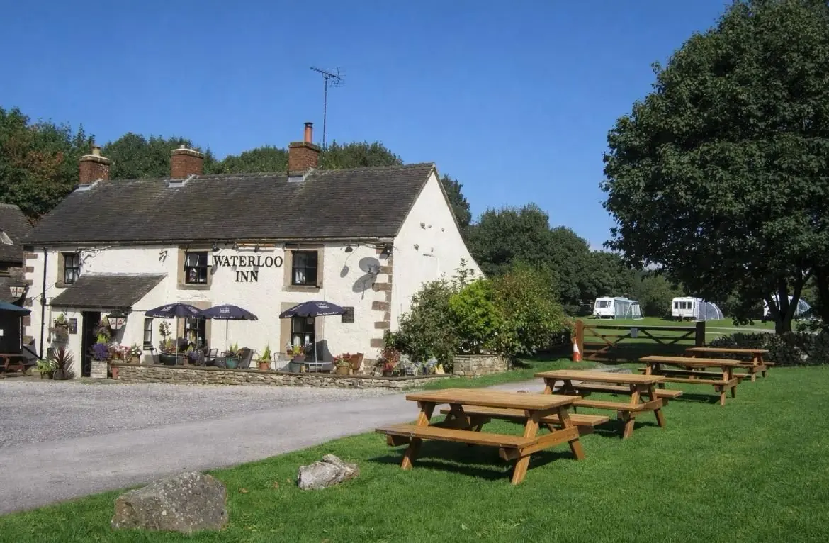 The Waterloo Inn exterior with beer garden and picnic benches